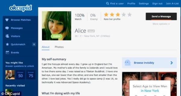 OkCupid profile