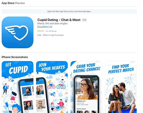 cupid app rating by app store
